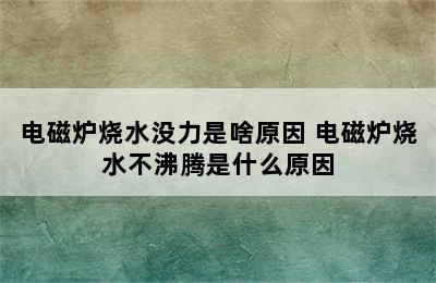 电磁炉烧水没力是啥原因 电磁炉烧水不沸腾是什么原因